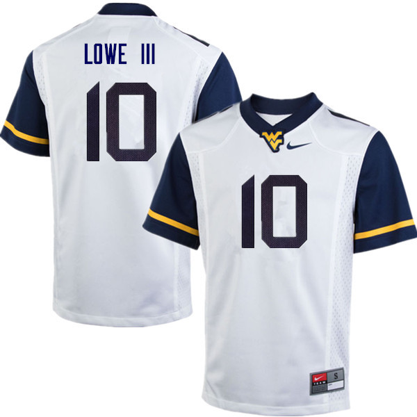 NCAA Men's Trey Lowe III West Virginia Mountaineers White #10 Nike Stitched Football College Authentic Jersey EB23B52XZ